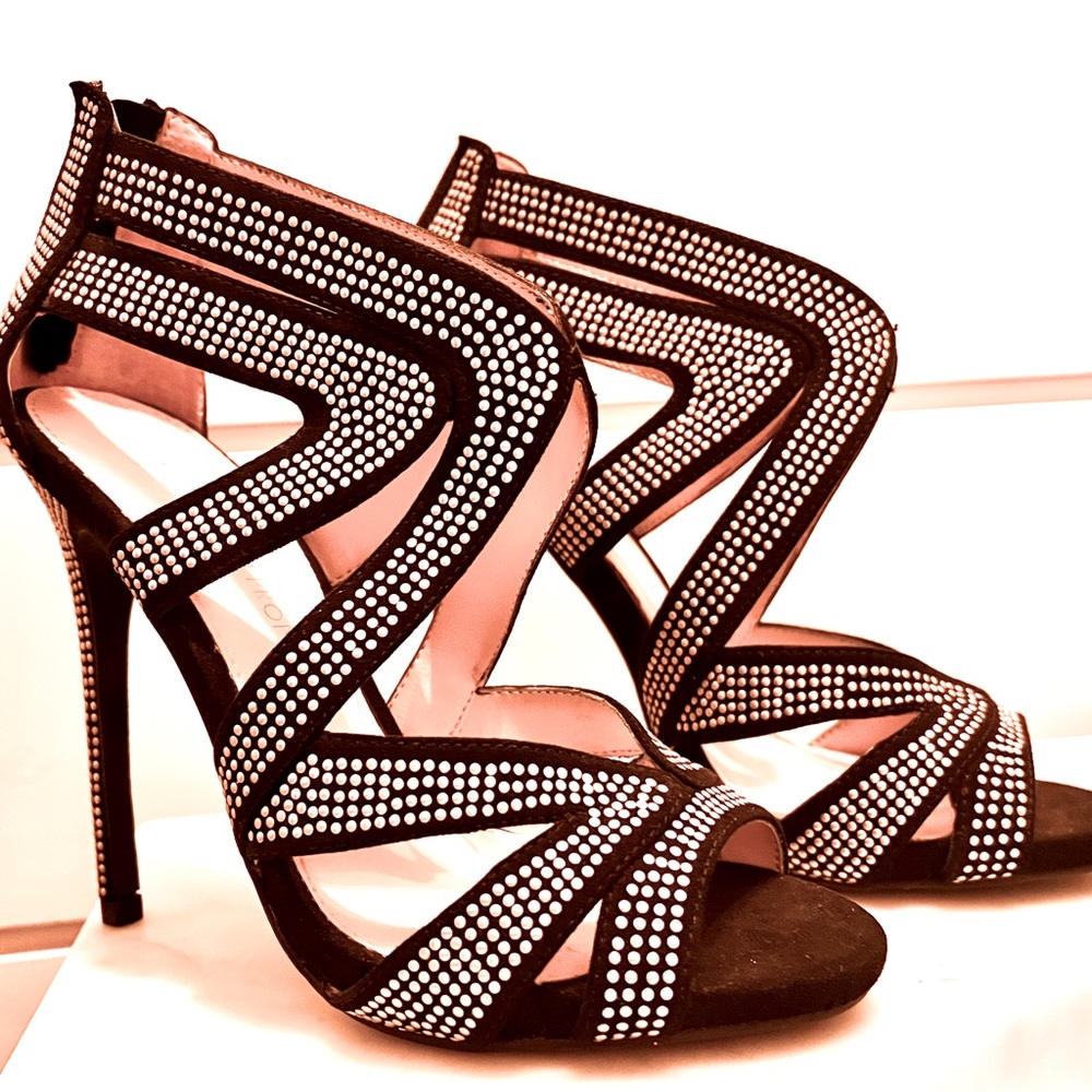 Boston Proper Gold Studded Marlene High Heels
